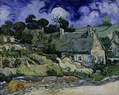 Straw-decked houses in Auvers-sur-Oise - Van Gogh Painting On Canvas